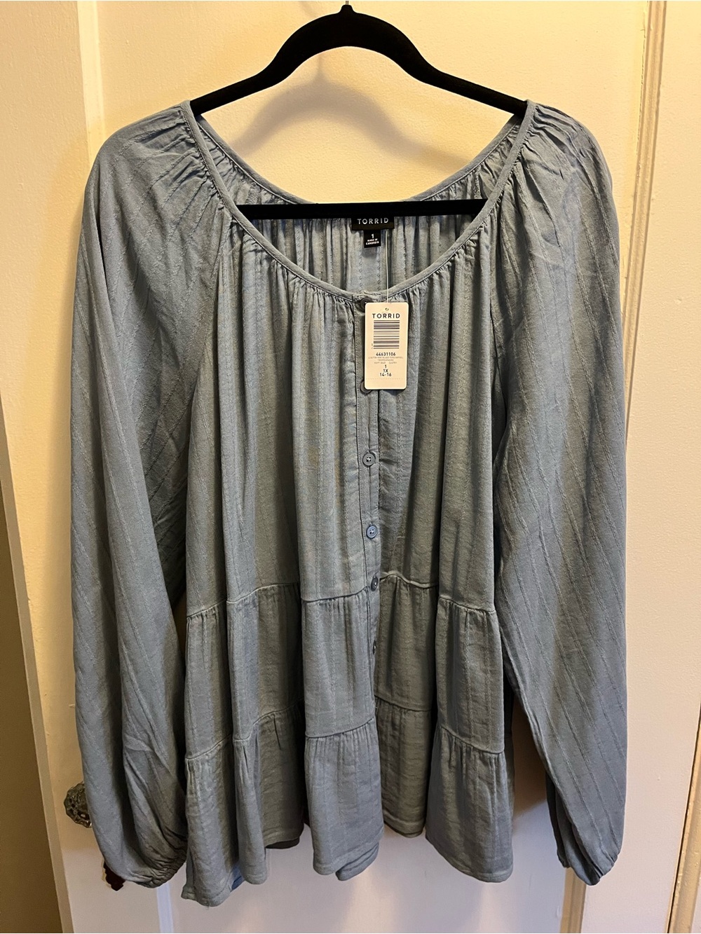 Torrid Tiered Button Babydoll Top - Picture 8 of 10